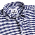 Navy And White Gingham Checks Cotton Shirt