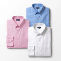 Pack of 3 Premium Herringbone Button Down 2 ply Giza Cotton Shirt