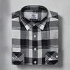 White Black Check Light-weighted Washed Button Down Casual Shirt