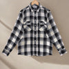 White Black Check Light-weighted Washed Button Down Casual Shirt