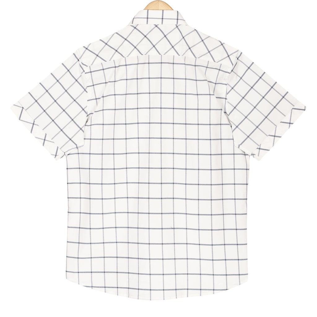 Off White Big Check Half Sleeves Shirt