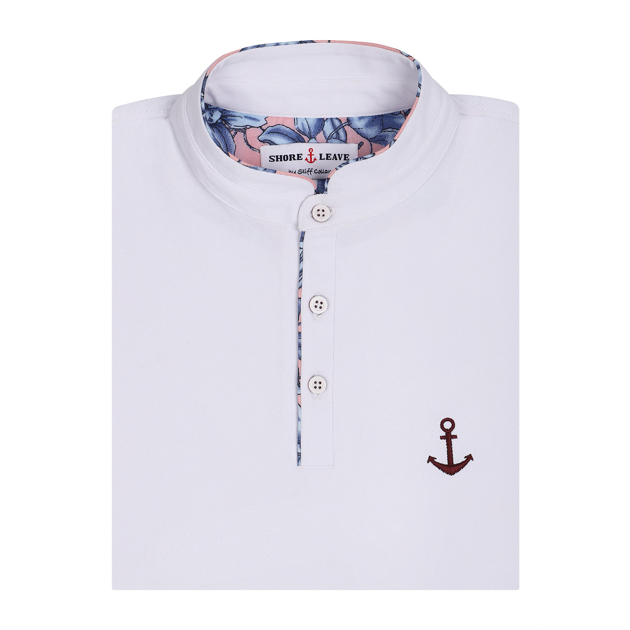 Soft Cotton Rich Milky White Polo T-shirt with Mandarin Collar