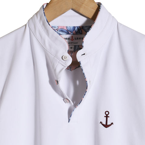 Navy Mandarin Collar Premium T-shirt