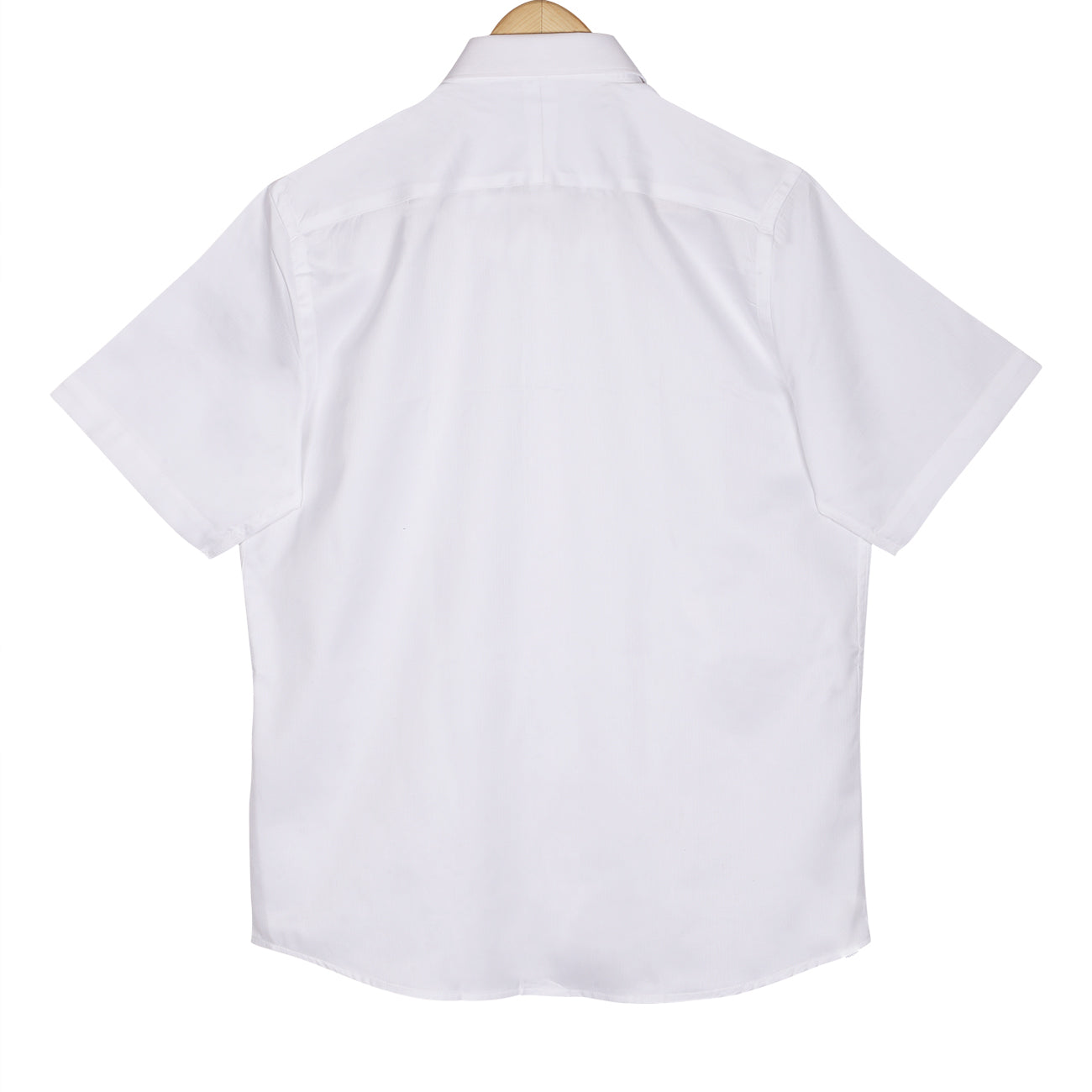 Luthai Admiral White Herringbone Half Sleeve 2 Ply Giza Cotton Shirt ...