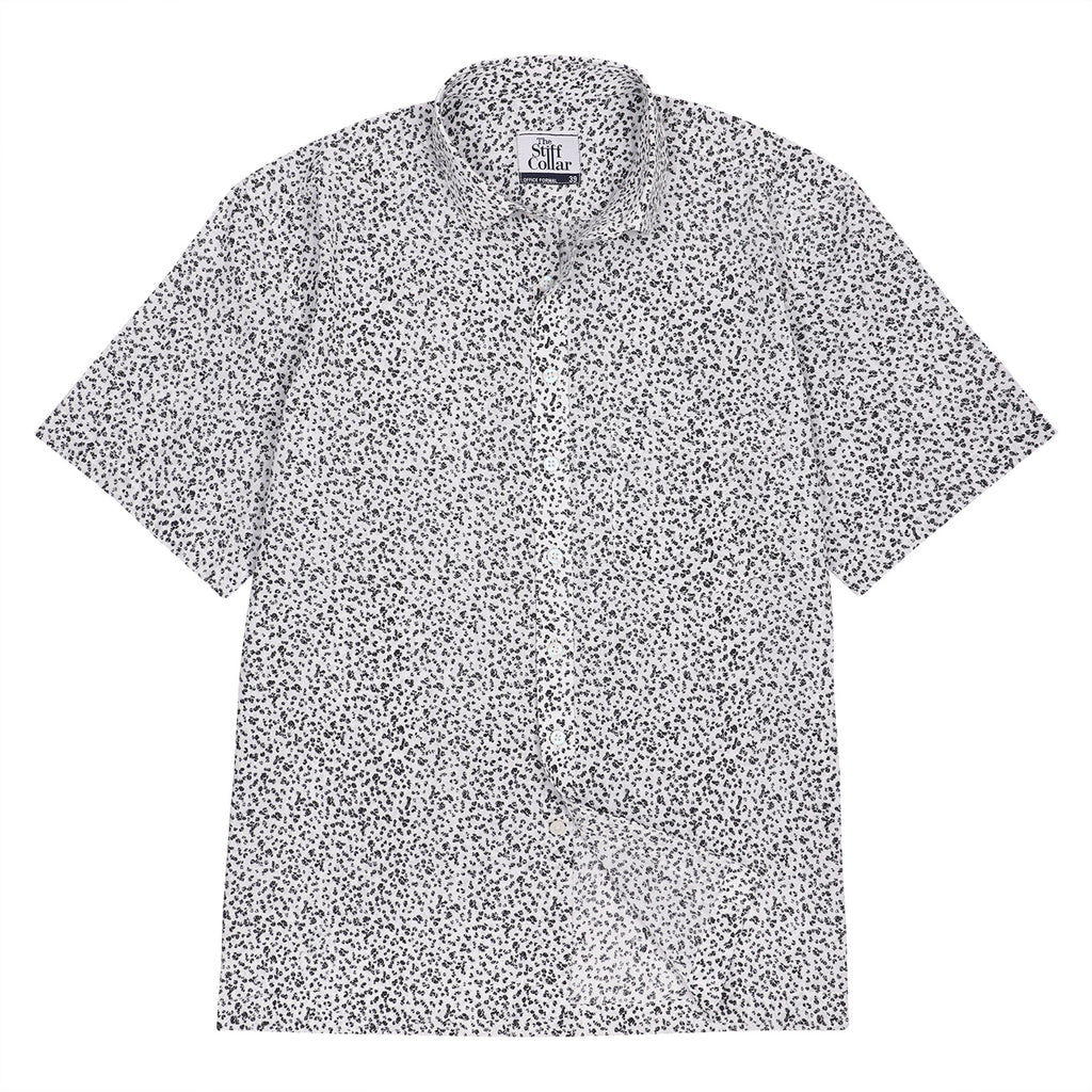 Backstream White Print Lightweight Poplin Half Sleeves Beach Shirt