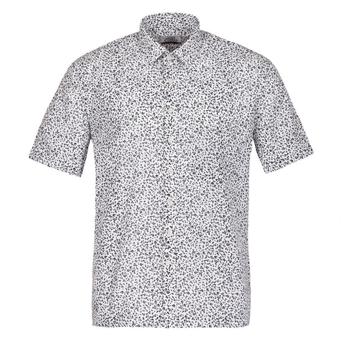 Raised Cloud Print Half Sleeve Cotton Shirt