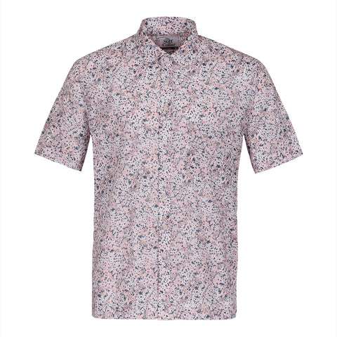 Hawaiian Floral Print Cotton Open Collar Beach Shirt