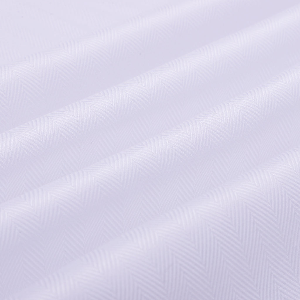 Premium White and Grey Herringbone Button Down Collar Cotton Shirt Combo