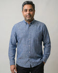 Wolf Grey Button Down Linen Shirt