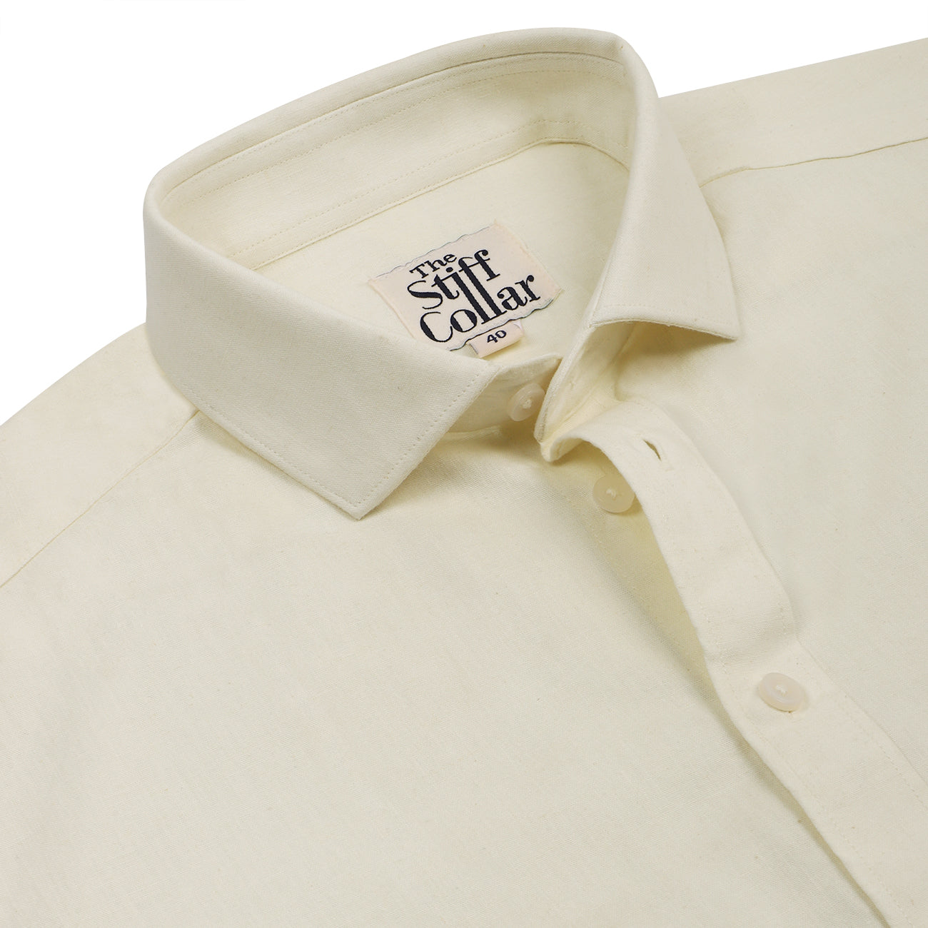 Pastel Yellow linen Regular Fit Full Sleeves Cotton Shirt
