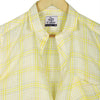 Pastel Yellow Checks Pure Linen Half Sleeve Shirt