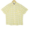 Pastel Yellow Checks Pure Linen Half Sleeve Shirt