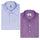 Iris Purple And Blue Floral Twill Half Sleeve Cotton Shirt Combo