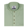 Pista Green Cotton Linen Rolled-up Sleeve Short Kurta