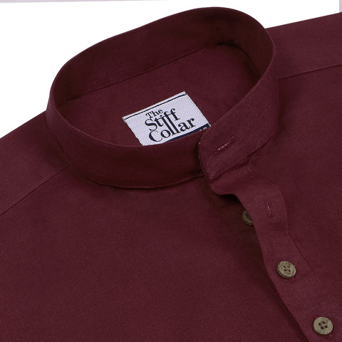 Maroon Melange Full Sleeve Premium Kurta Shirt