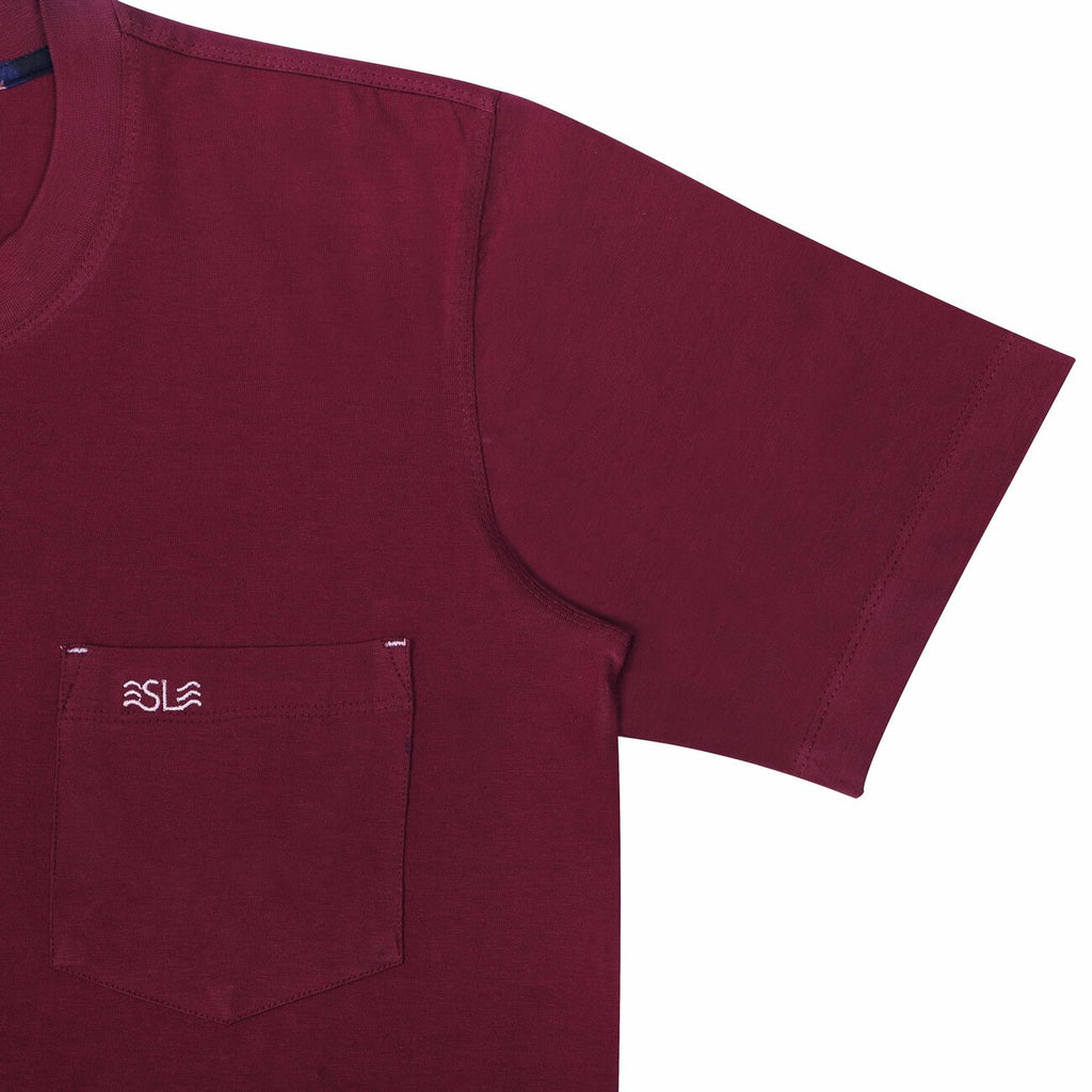 Burgundy Round Neck Premium Cotton T-shirt