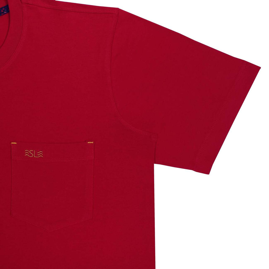 Bright Red Round Neck Cotton T Shirt