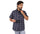 Grey Navy Chess Check Half Sleeves Shirt
