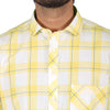 Yellow White Big Checks Half Sleeves Shirt