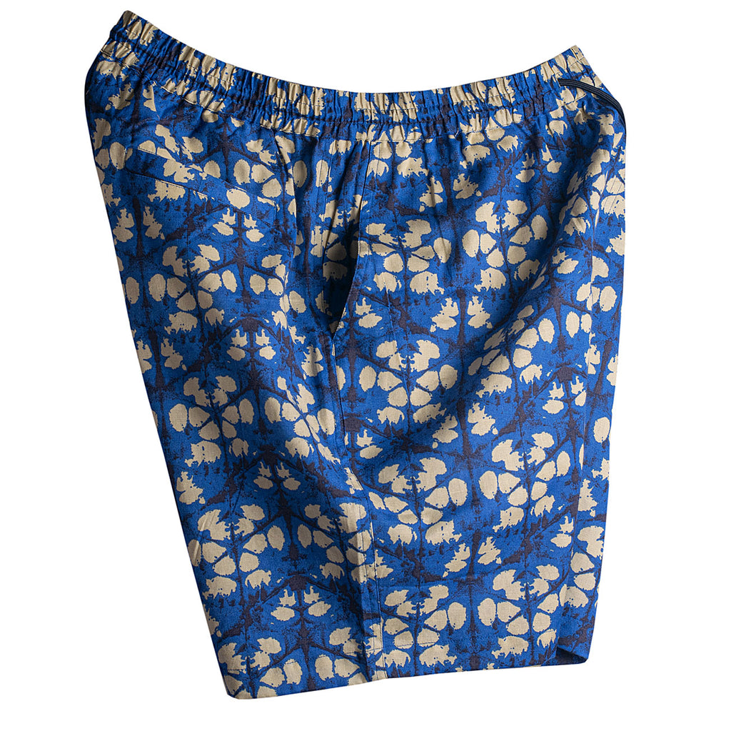 Royal Blue Tie & Dye Print Beach Shorts