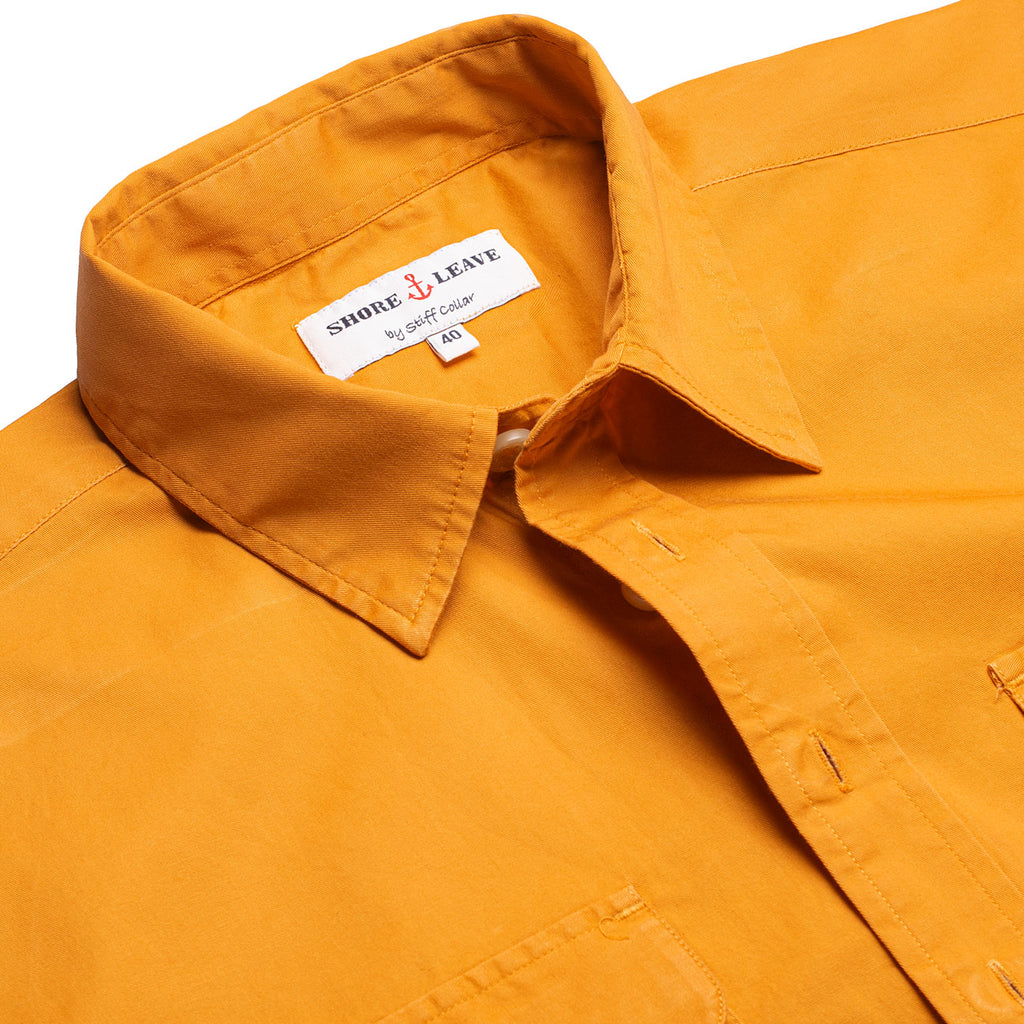 Mustard Twill Enzyme Softener Washed Texas Shirt