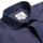Bronze Horizontal Stripes on Navy Cotton Linen Half Sleeve Shirt