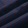 Bronze Horizontal Stripes on Navy Cotton Linen Half Sleeve Shirt
