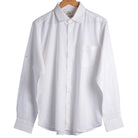 White Cotton Linen Regular Fit Shirt
