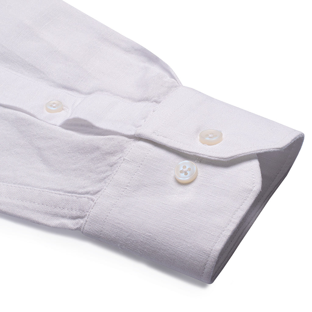 Frost White Cotton Linen Regular Fit Shirt – Thestiffcollar.com