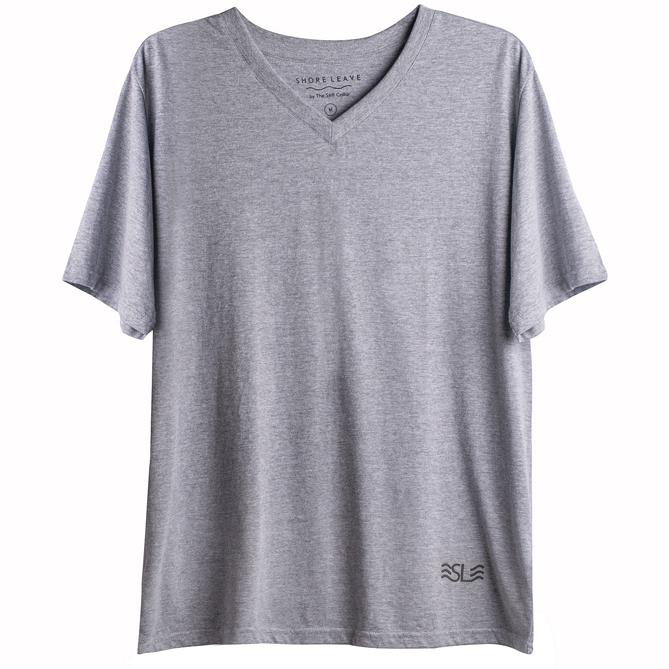 Enzyme Washed Light Grey V-Neck T-shirt