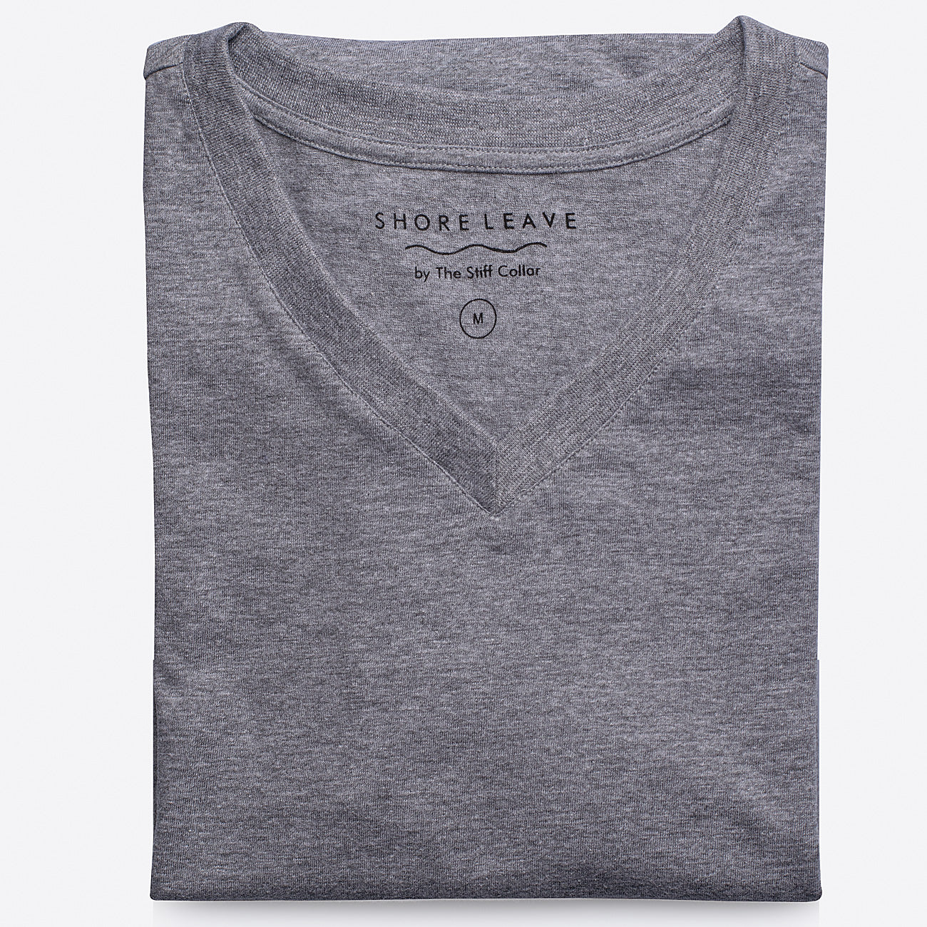 Enzyme Washed Light Grey V-Neck T-shirt