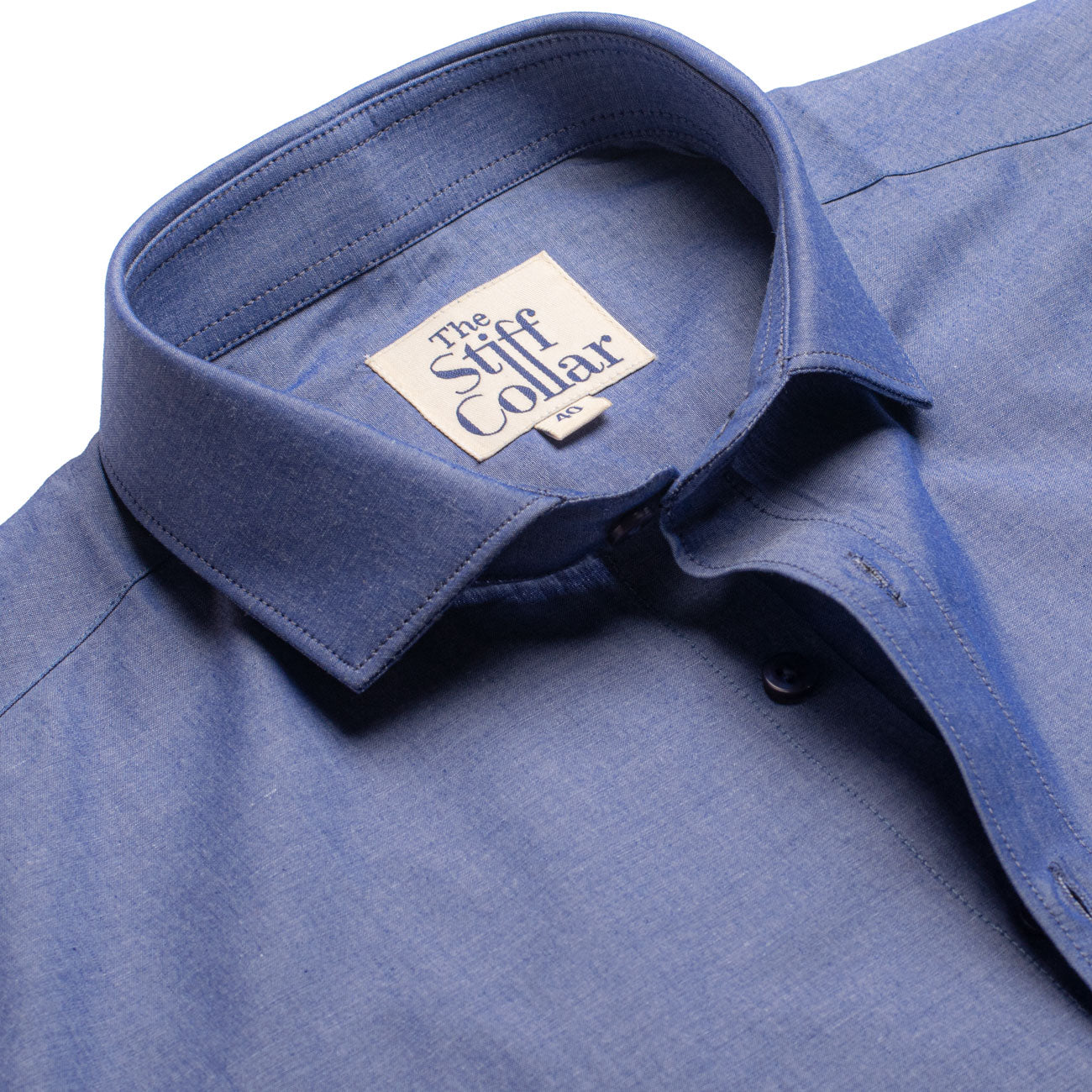 Deep Blue Chambray Regular Fit Cotton Shirt