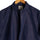 Bronze Horizontal Stripes on Navy Cotton Linen Half Sleeve Shirt