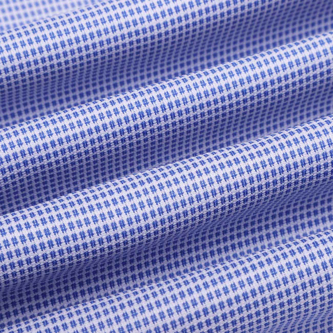 Sparkling Blue Dobby Wrinkle-free Button Down 2 Ply Giza Cotton Shirt