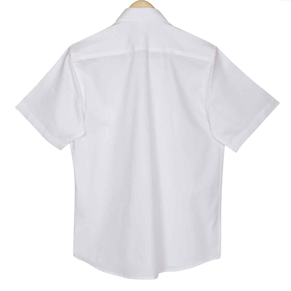 White Matte Dobby Half Sleeve Cotton Shirt