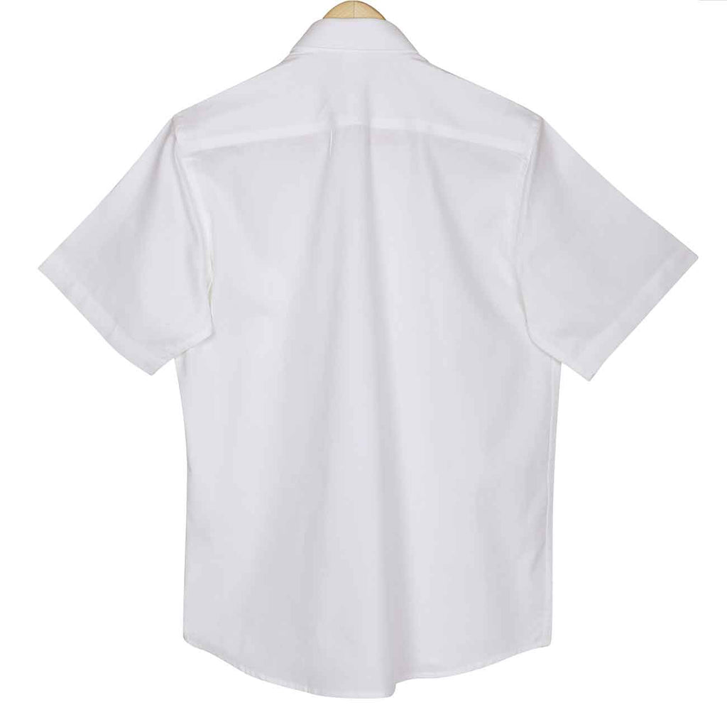 White Matte Dobby Half Sleeve Cotton Shirt