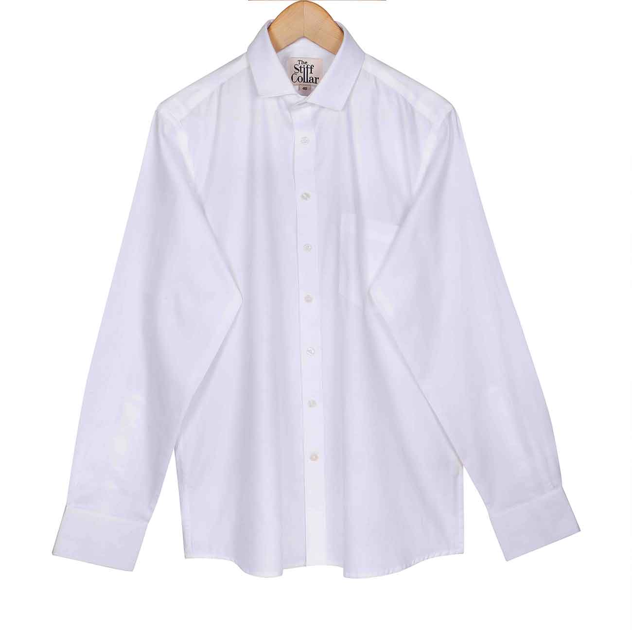 Classic White Pin Point Oxford 2 Ply Giza Cotton Regular Fit Shirt ...