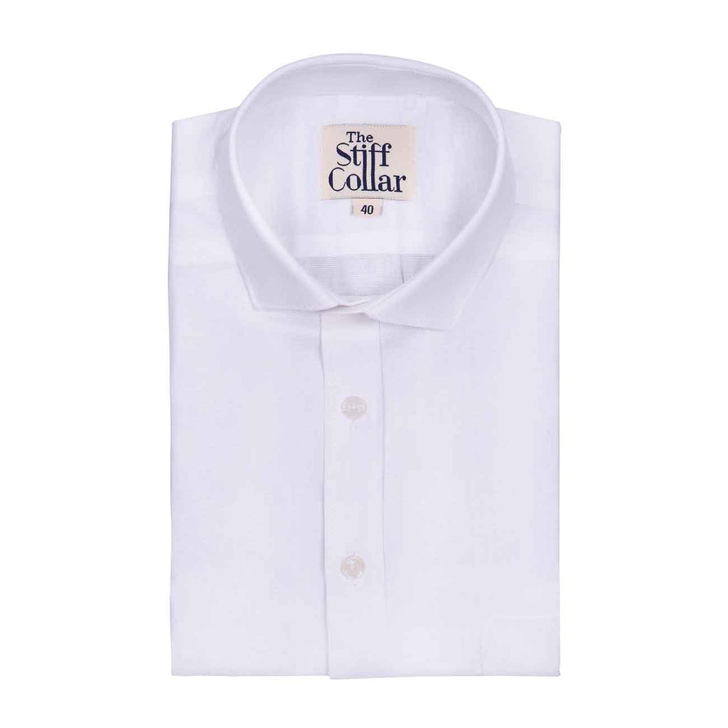 Classic White Pin Point Oxford 2 Ply Giza Cotton Regular Fit Shirt