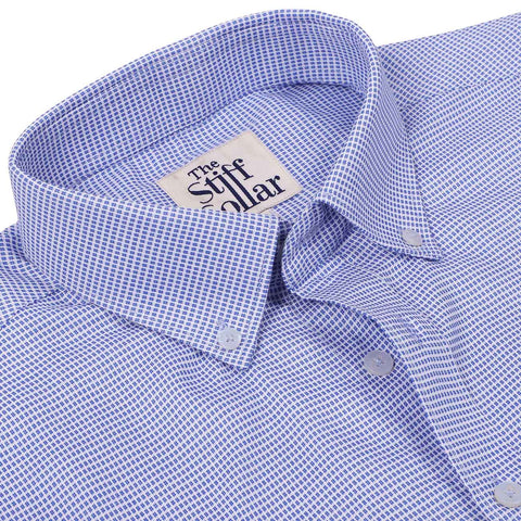 Sapphire Blue Stripes Half Sleeve Shirt