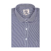 Grey Pencil Stripes Regular Fit Cotton Shirt