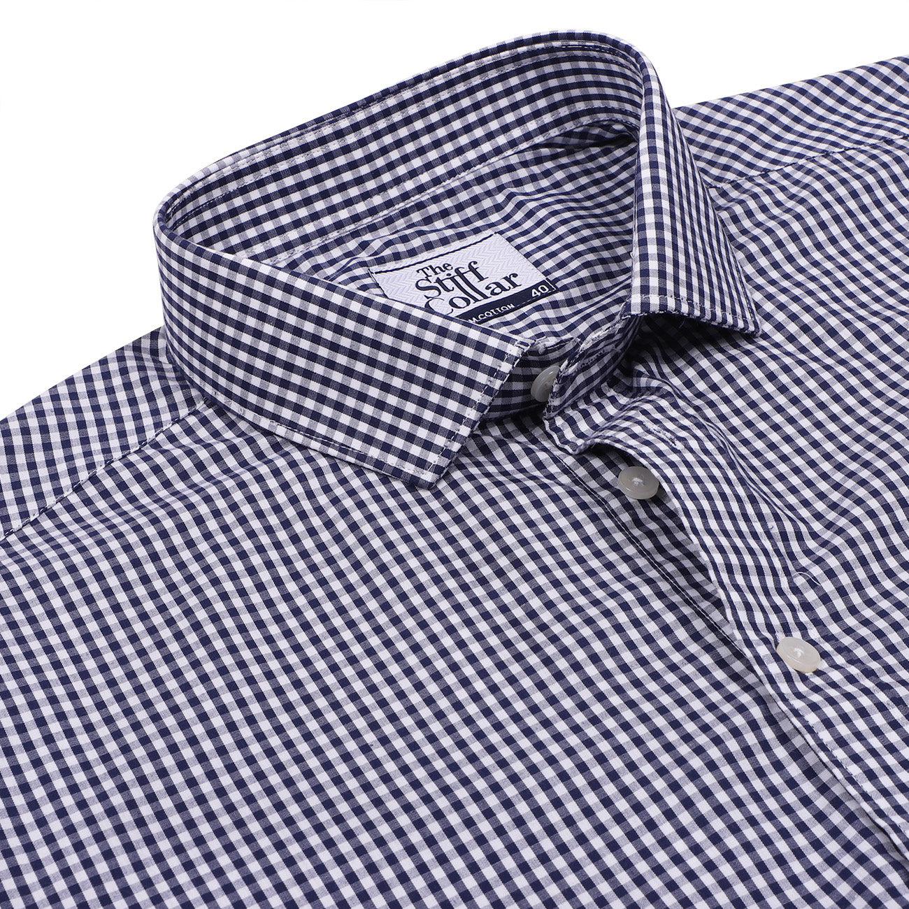 Navy Gingham Half Sleeves Cotton Shirt