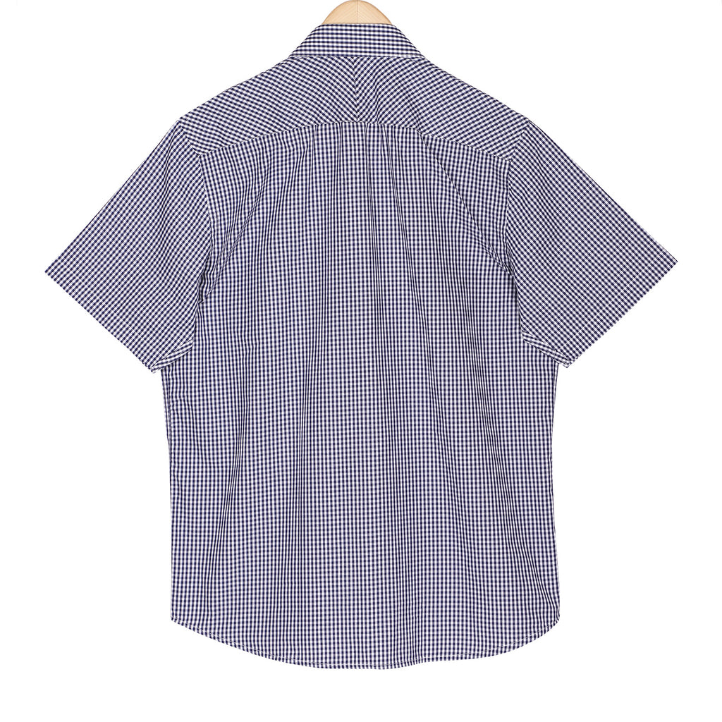 Navy Gingham Half Sleeves Cotton Shirt