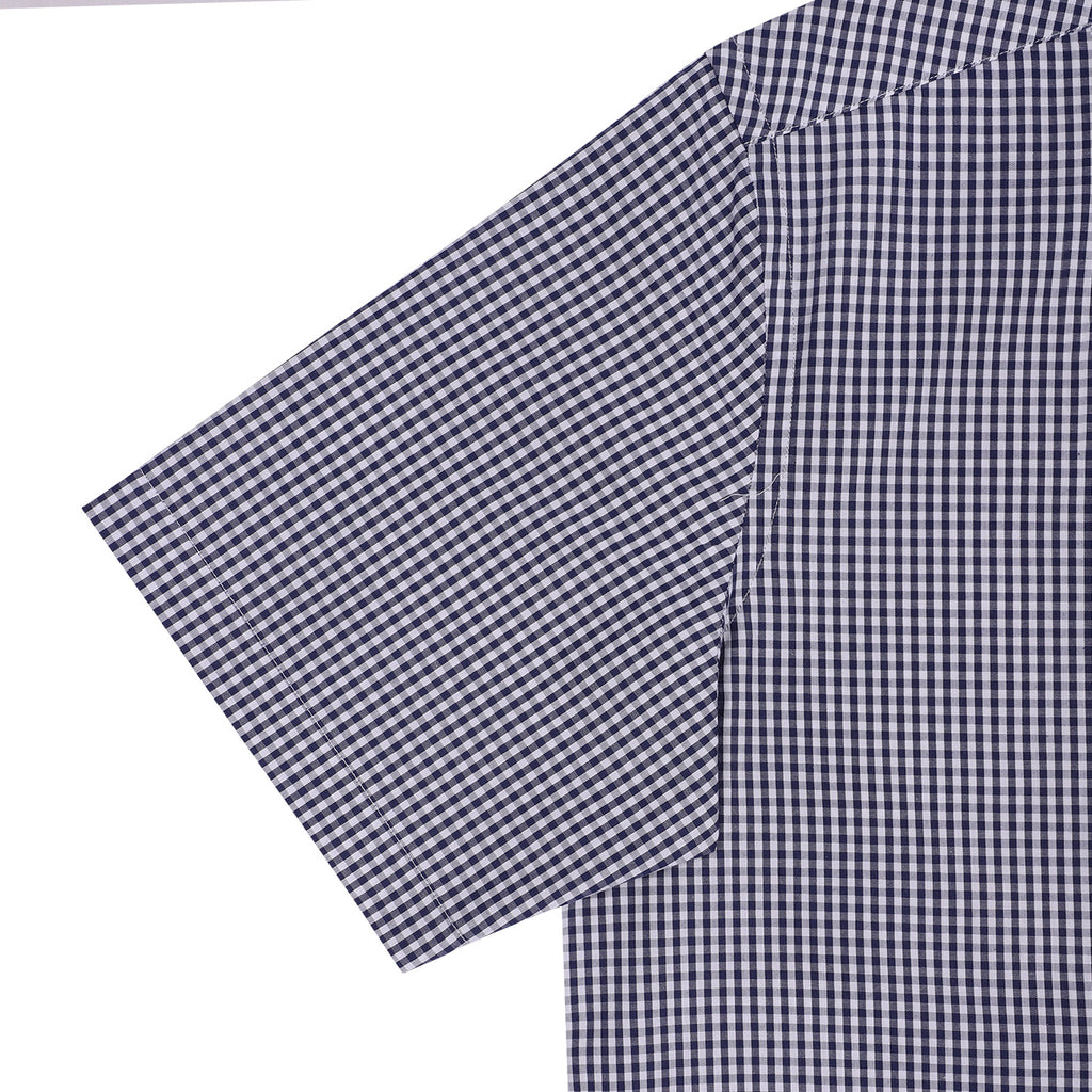 Navy Gingham Half Sleeves Cotton Shirt