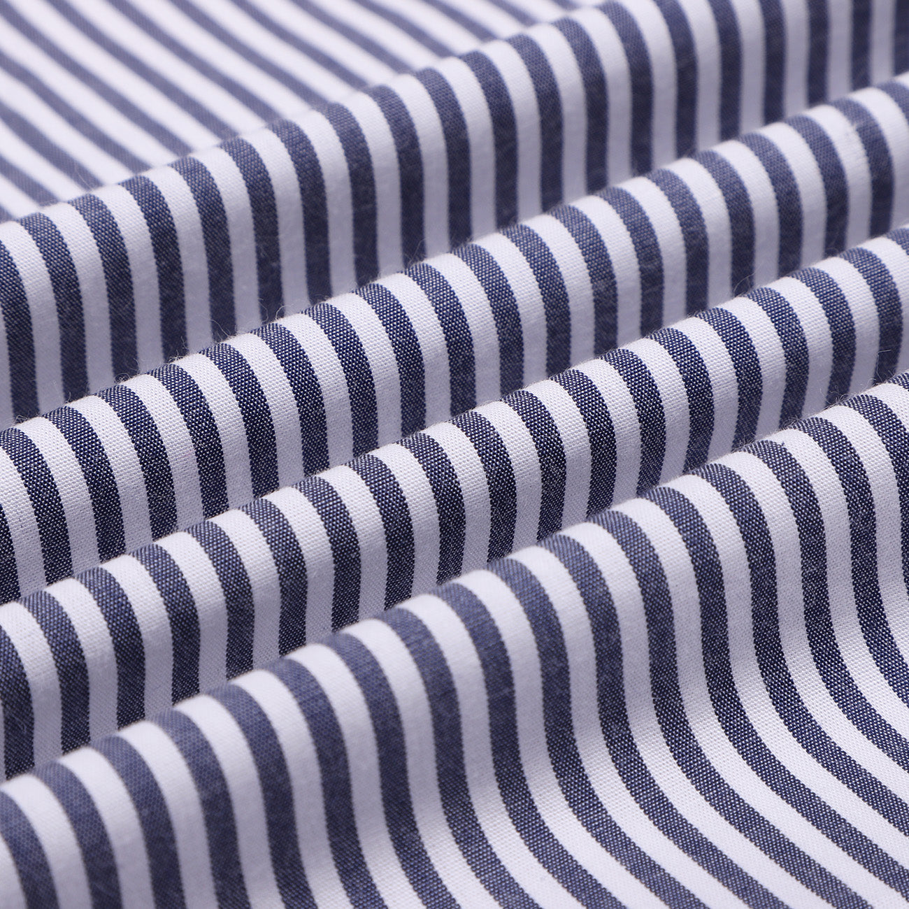 Navy Candy Stripe Button Down Cotton Shirt