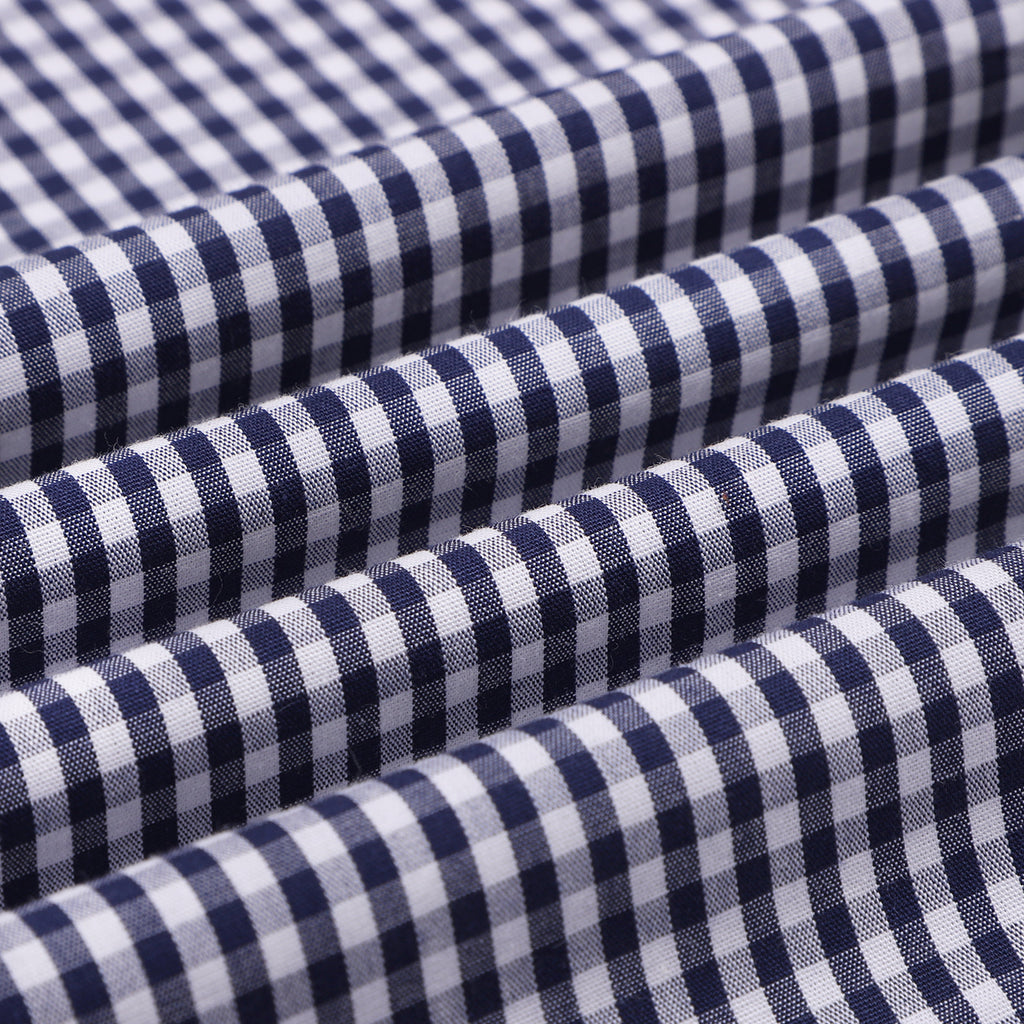 Navy Gingham Half Sleeves Cotton Shirt