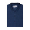 Premium Metallic Blue Melange Casual Mandarin Collar Shirt
