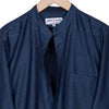 Premium Metallic Blue Melange Casual Mandarin Collar Shirt