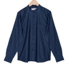 Premium Metallic Blue Melange Casual Mandarin Collar Shirt
