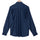 Premium Metallic Blue Melange Casual Mandarin Collar Shirt