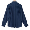 Premium Metallic Blue Melange Casual Mandarin Collar Shirt